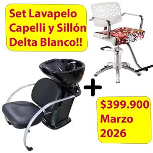 Set Sillón Delta Blanco más Lavapelo Capelli ($399.900 contado/transferencia)