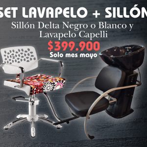 Set Sillón Delta Blanco más Lavapelo Capelli ($399.900 contado/transferencia)